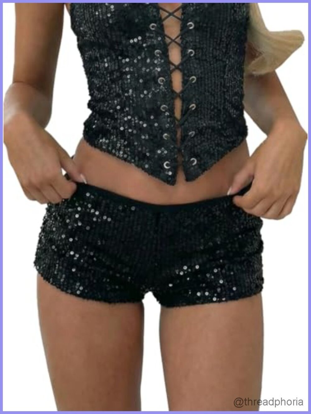 Women's Sequin Bodycon Shorts Low Rise Lined Rave Clubwear Bottoms